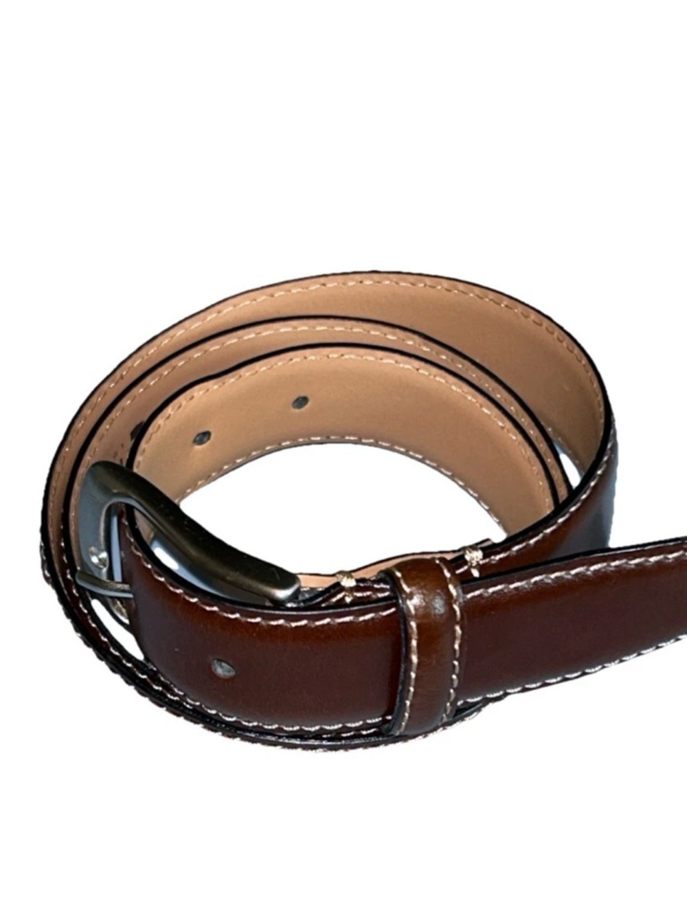Florsheim Italian Genuine Leather Men’s Belt Size 34 Brown 1.5 Wide